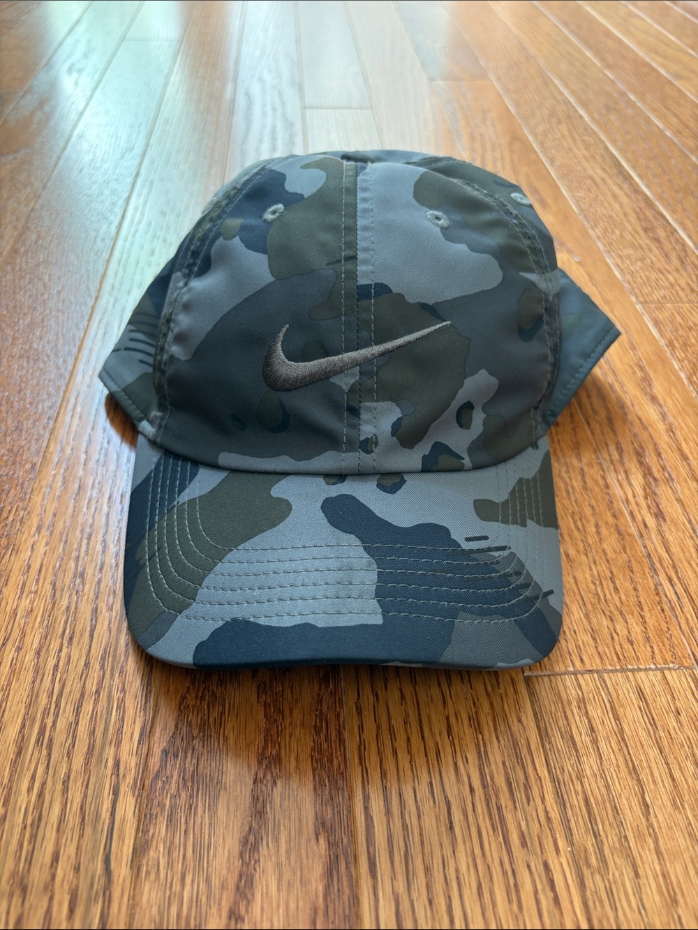 Nike Men's Camo Running Cap - Olive Green & Gray